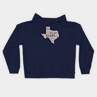 Texas Map Word Art Texas State Words Cloud Kids Hoodie